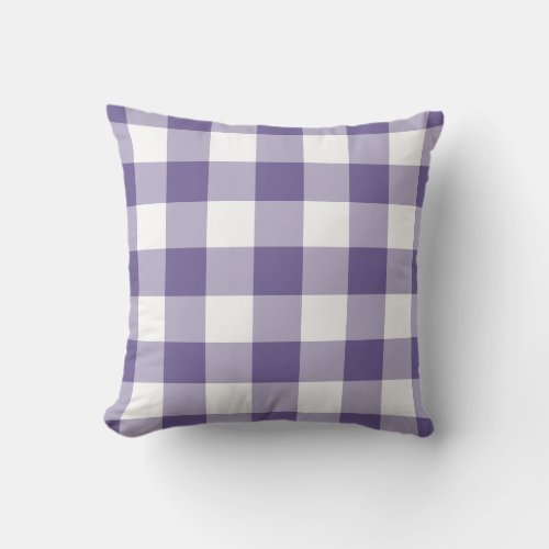 Ultra Violet Purple Gingham Pattern Checkered Outdoor Pillow
