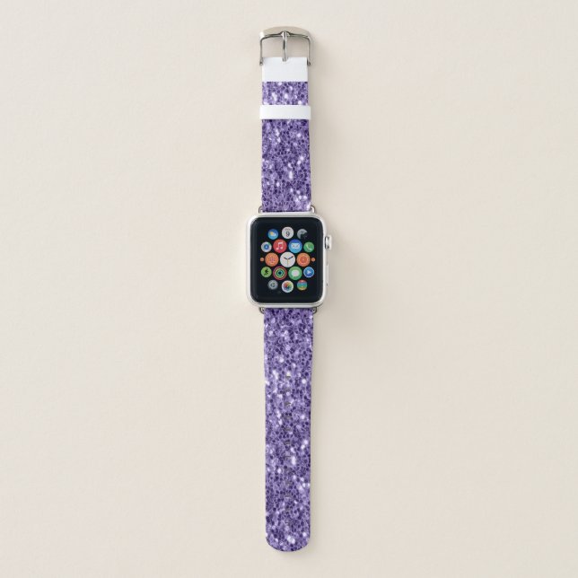 Ultra violet purple glitter sparkles apple watch band (Front)