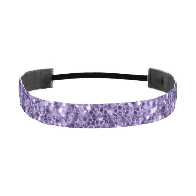Ultra violet purple glitter sparkles athletic headband (Front)