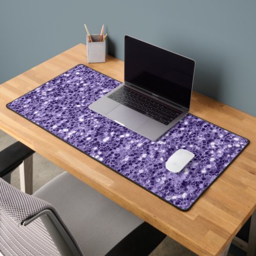 Ultra violet purple glitter sparkles desk mat