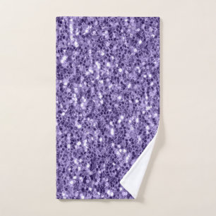 Ultra violet purple glitter sparkles hand towel 