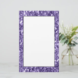 Ultra violet purple glitter sparkles stationery