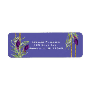 Ultra Violet Purple & Gold Floral Bohemian Chic Label