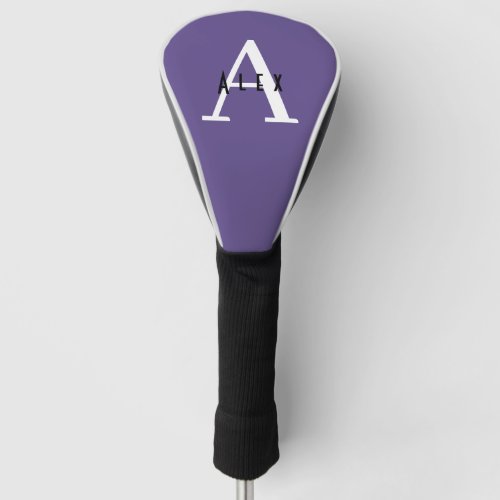 Ultra Violet Purple Modern Custom Monogram Golf Head Cover