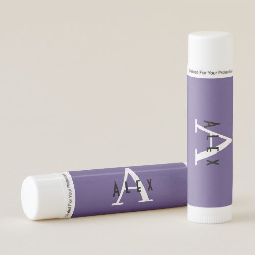 Ultra Violet Purple Modern Custom Monogram Lip Balm