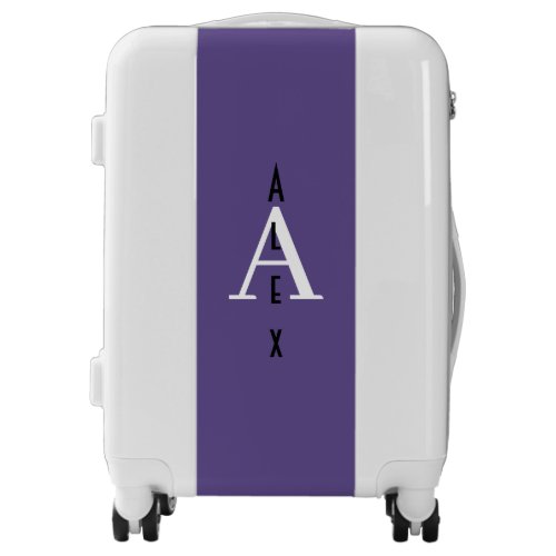 Ultra Violet Purple Modern Custom Monogram Luggage