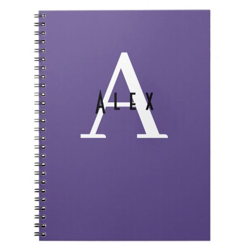 Ultra Violet Purple Modern Custom Monogram Notebook