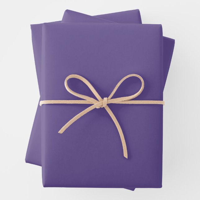 Ultra Violet Purple Solid Color Wrapping Paper Sheets (In situ)