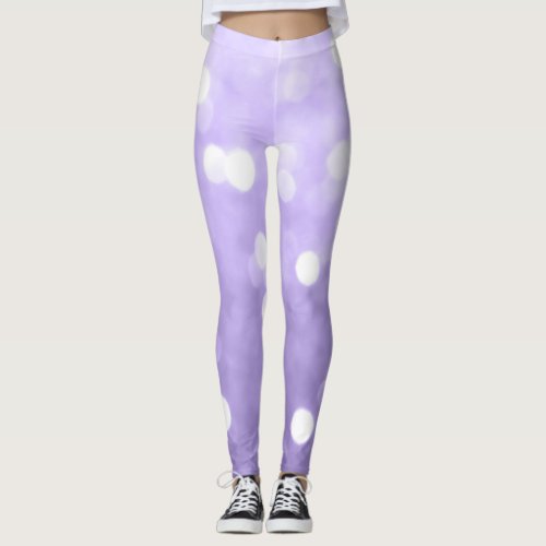 Ultra violet purple sparkly bokeh Abstract Leggings
