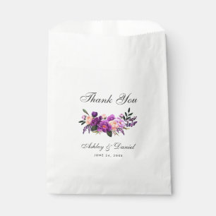 Ultra Violet Purple Watercolor Floral Wedding Favor Bag