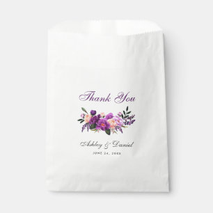 Ultra Violet Purple Watercolor Floral Wedding PS Favor Bag