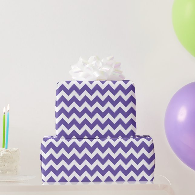 Ultra violet purple white Chevron pattern Wrapping Paper (Party Gifts)