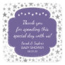 Ultra Violet Silver Twinkle stars thank you favor Square Sticker