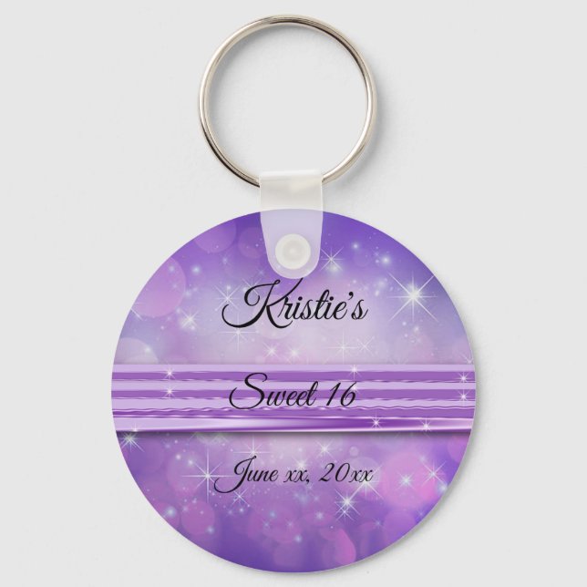 Ultra Violet, Sweet Sixteen, Custom, Party Favor Keychain (Front)