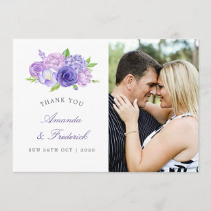 Ultra Violet themed Floral Wedding Thank You