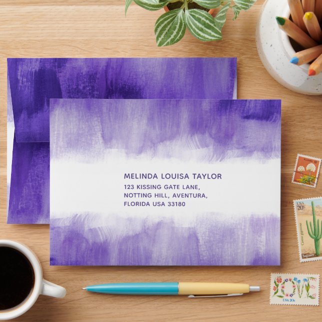 Ultra violet washed gradient abstract art envelope (Desk)