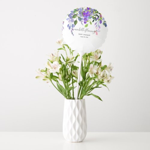 Ultra Violet Watercolor Floral Balloon