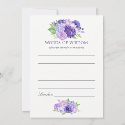 Ultra Violet Watercolor Floral Bridal Mom Advice