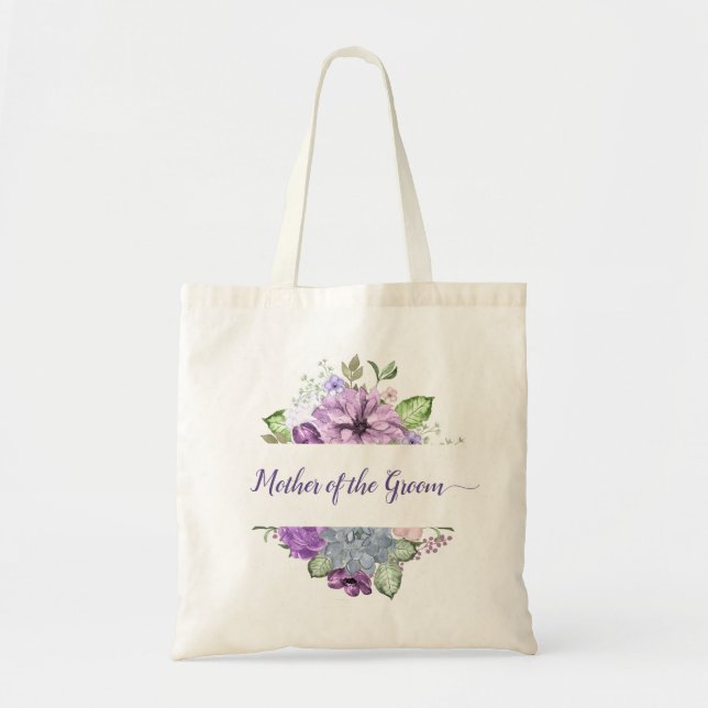 Ultra Violet Watercolor Mother of Groom Tote (Front)