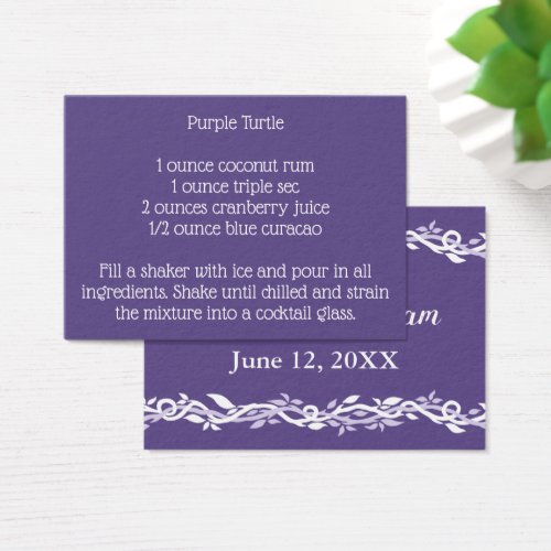 Ultra Violet Wedding Signature Drink Recipe
