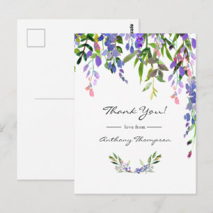Ultra Violet Wedding Watercolor Floral Postcard