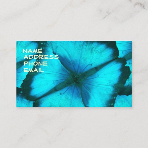 Customizable ultrabluebutterfly, Name, Address, Phone, Email Business Card Template
