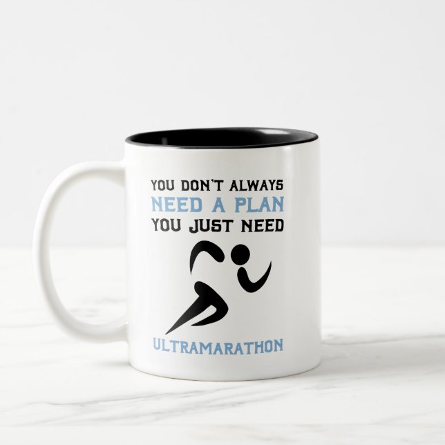 UltraMarathon joggers Ultra Marathoner Hiking  Two-Tone Coffee Mug (Left)