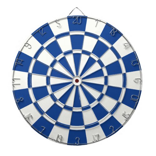 Ultramarine Blue And White Dartboard With Darts