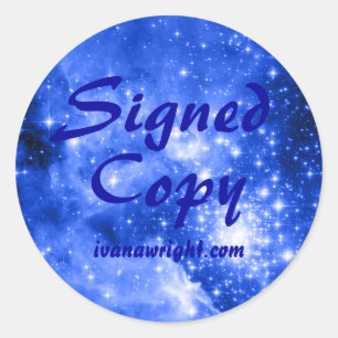 Ultramarine Blue Colored Stars Signed Copy Classic Round Sticker