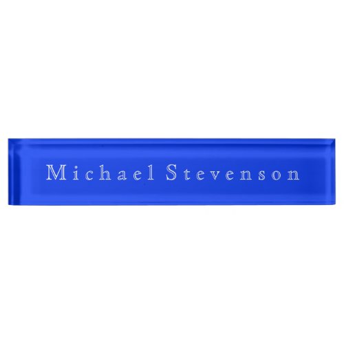 Ultramarine Blue Elegant Modern Business  Desk Name Plate