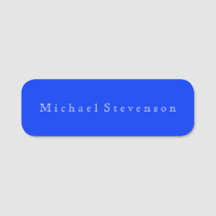 Ultramarine Blue Elegant Modern Business Name Tag