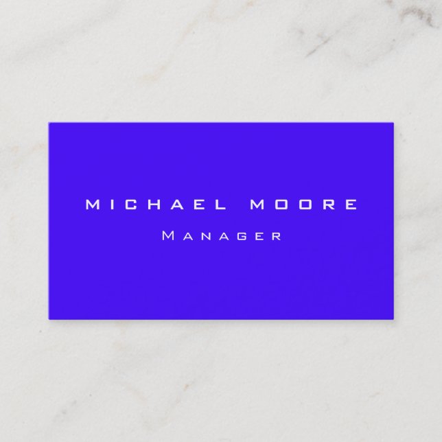Ultramarine Blue Manager Business Card (Front)