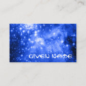 Ultramarine Blue Stars Celestial Photo Business Card (Front)