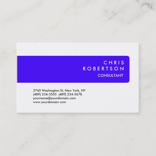 Ultramarine Blue Stripe White Business Card