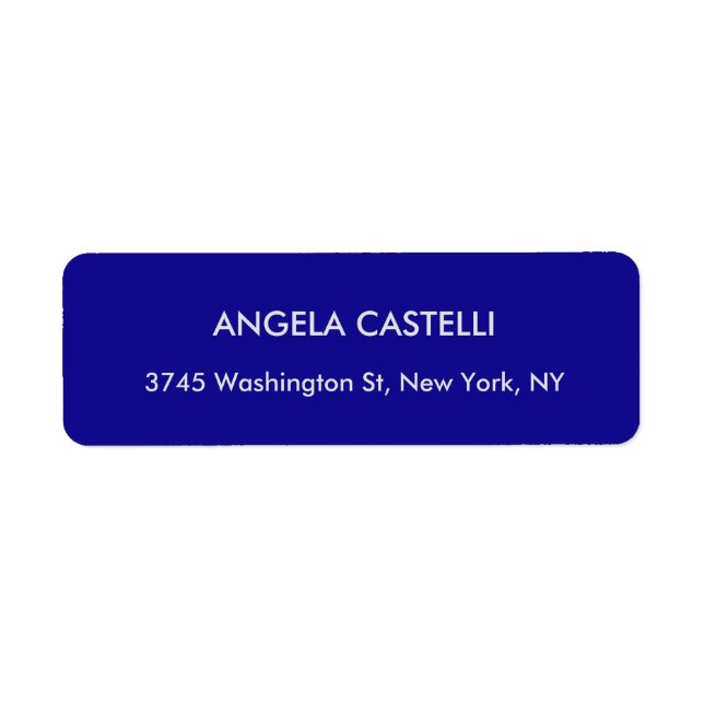 Ultramarine Blue Trendy Modern Minimalist Plain Label (Front)