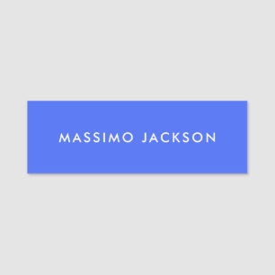 Ultramarine Blue Trendy Modern Professional Name Tag