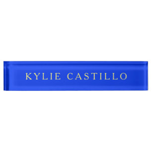 Ultramarine Blue Unique Classical Professional Desk Name Plate