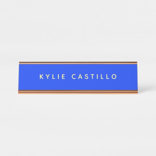 Ultramarine Blue Unique Minimalist Professional Desk Name Plate