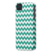 Ultramarine Green Chevron Iphone 4 or 4S Case (Back Left)