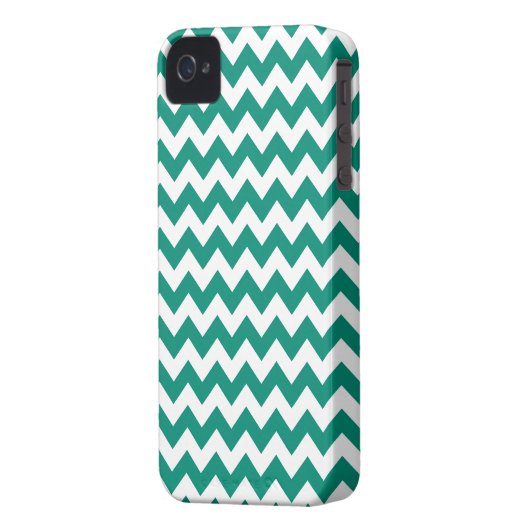 Ultramarine Green Chevron Iphone 4 or 4S Case (Back Left)