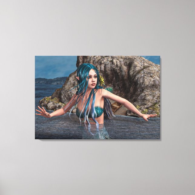 Ultramarine Mermaid Canvas Print (Front)