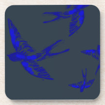Ultramarine Swallow Hard Plastic Coaster