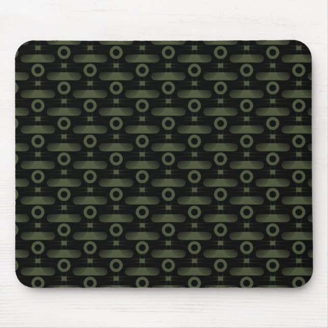 Ultramodern Abstract Mousepad, Olive Green Mouse Pad (Front)