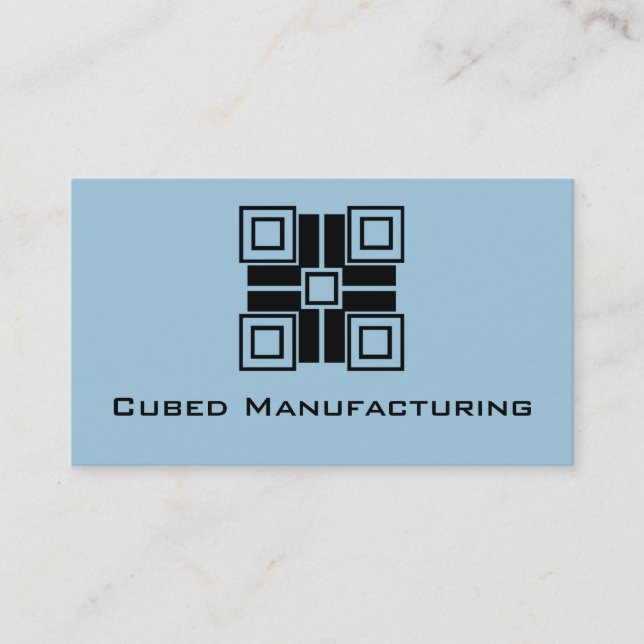 Ultramodern Blocks Horizontal Business Card, Blue Card (Front)
