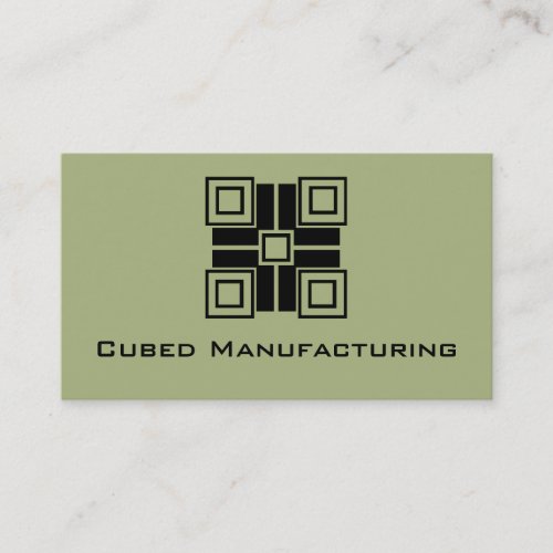 Ultramodern Blocks Horizontal Business Card, Sage