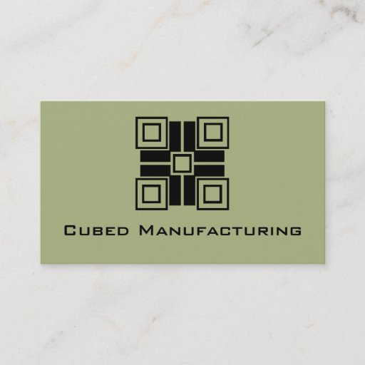 Customizable Ultramodern Blocks Horizontal Business Card, Sage