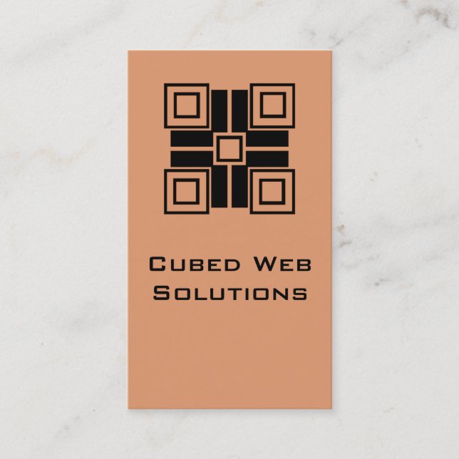 Ultramodern Blocks Vertical Business Card, Coral Card (Front)