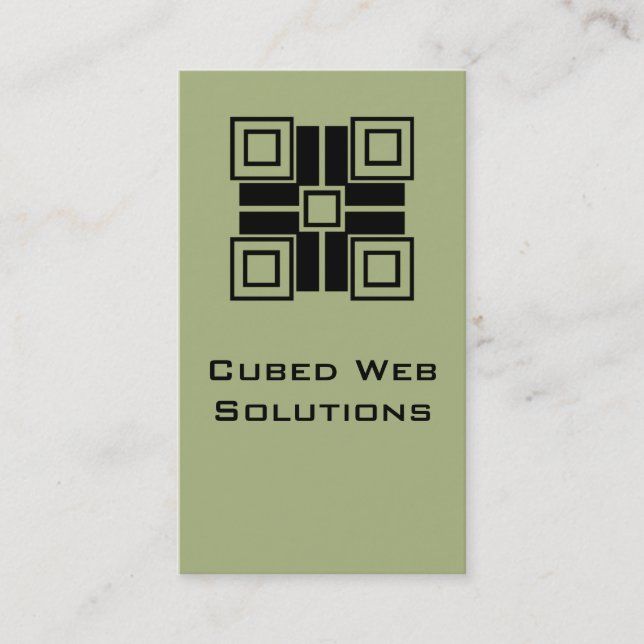 Ultramodern Blocks Vertical Business Card, Sage Card (Front)