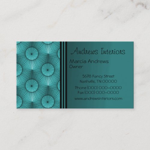 Ultramodern Business Card, Dazzling Teal