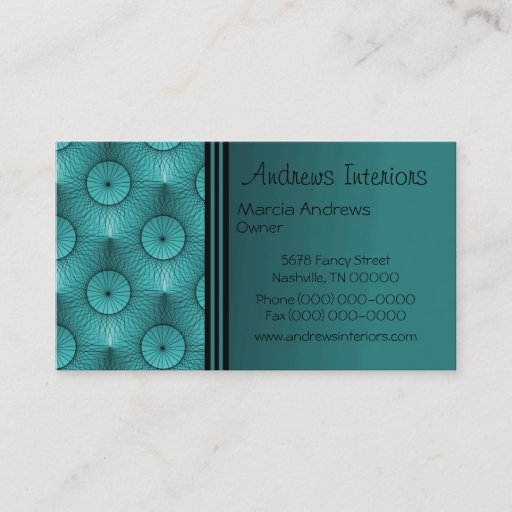 Customizable Ultramodern Business Card, Dazzling Teal